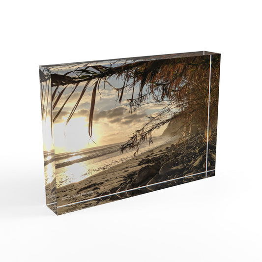 Swamis Vibe Surf and Sunsets Swamis Point South #2. Acrylic Photo Block, Inspirational Beach Decor, Wall Art for Home, Unique Gift for Friends, Ocean Sunset Keepsake