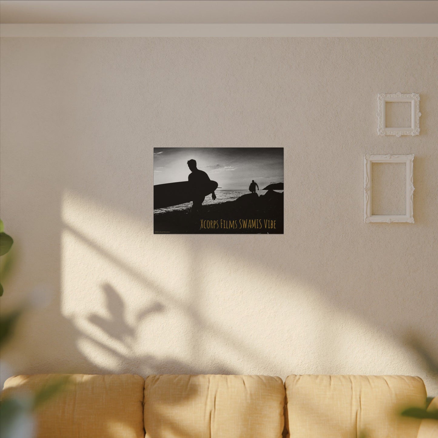 Swamis Vibe Encinitas California JSE Photograph #1029 Swamis Surfers Silhouettes Surfing Art Print, Black-and-White Canvas Wall Decor, Beach Vibe, Surf Culture Home Decoration, Gift for Surfers, Beach Lovers