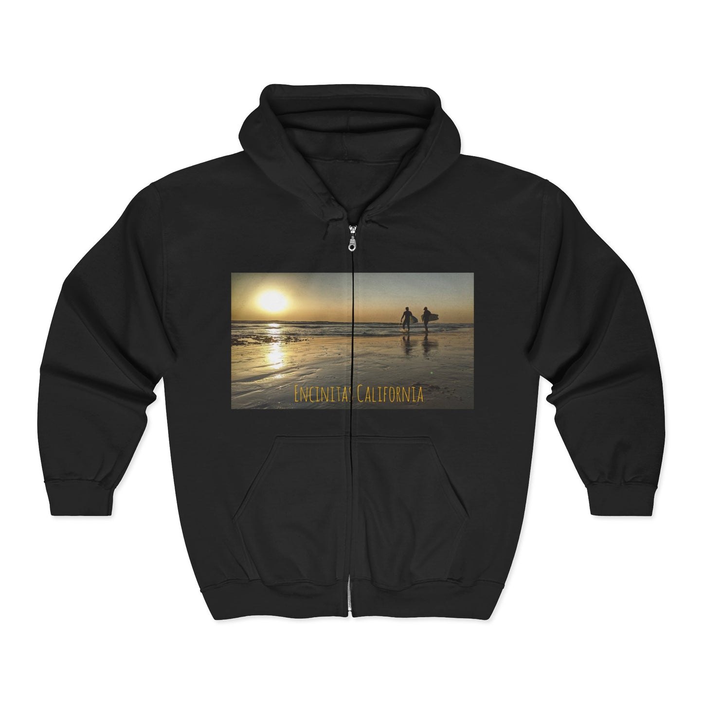 Swamis Vibe Encinitas California JSE Designs custom Hoodie #1 Swamis Beach Vibe California Sunset Unisex Hoodie, Beach Lover Gift, Surfing Hoodie, Casual Wear, Travel Clothing, Unisex Full Zip Sweatshirt