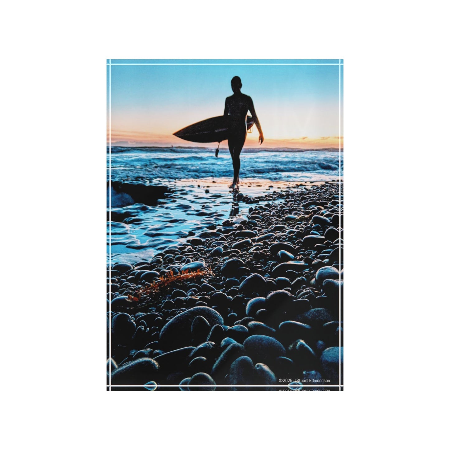 Swamis Vibe Surf and Sunsets 3D Photo Blocks BLUE Alien Surfer Beach Photo Block | Home Decor, Coastal Vibes, Gift for Surfing Enthusiasts, Wall Art, Personalized Keepsake