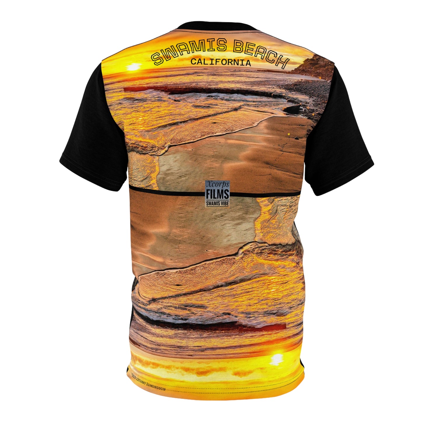 Swamis Vibe Encinitas California JSE Designs #4. Swamis Sunset Surfer Unisex T Tee, Gift for Surfers, Casual Summer Wear, Abstract Designs, Ocean Lover Shirt, Men’s & Women’s Apparel