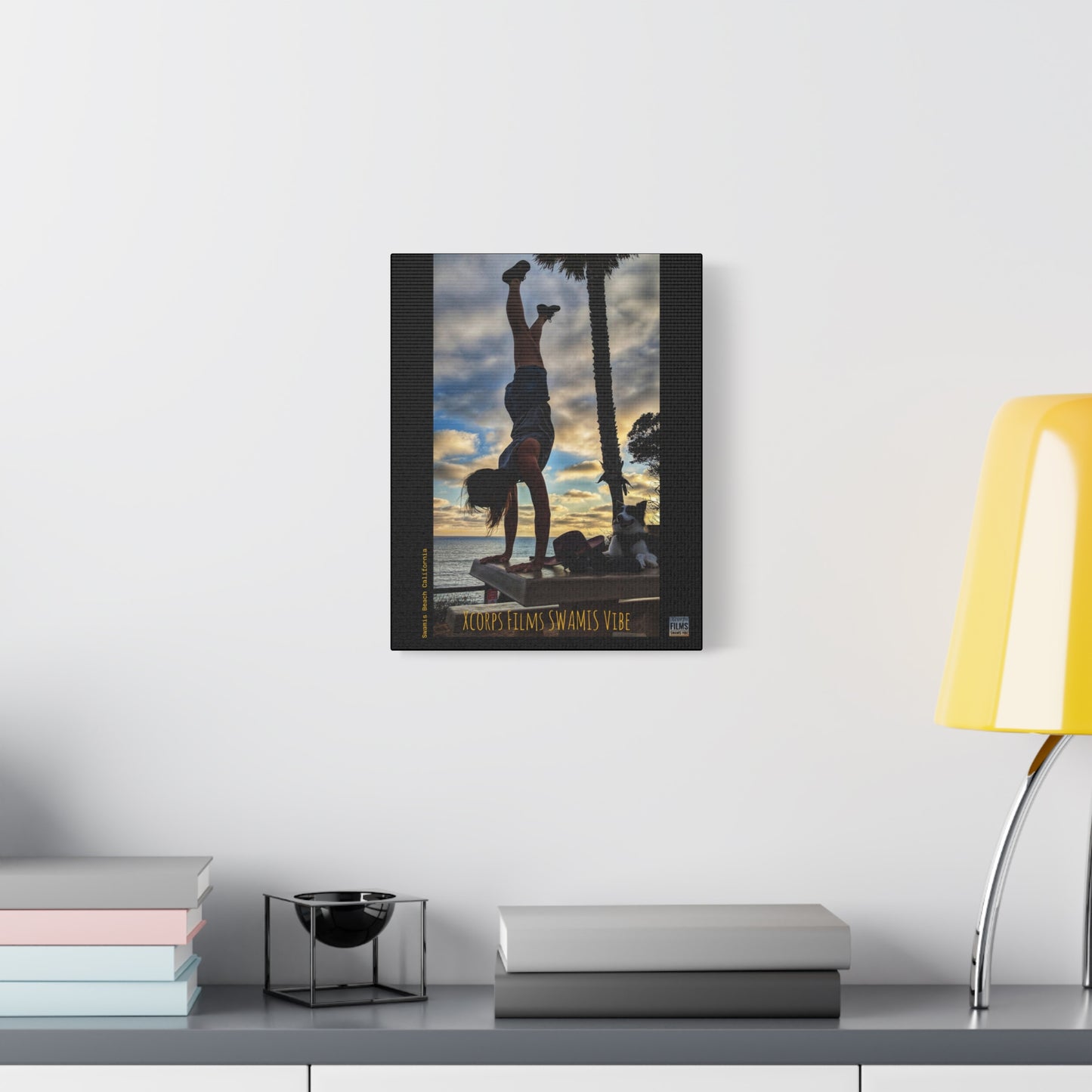 Swamis Vibe Encinitas California JSE Designs #2. Handstand Swami's Beach Canvas Print | Beach Wall Art, Home Decor, Inspirational Gift, Coastal Artwork, Photography Decor