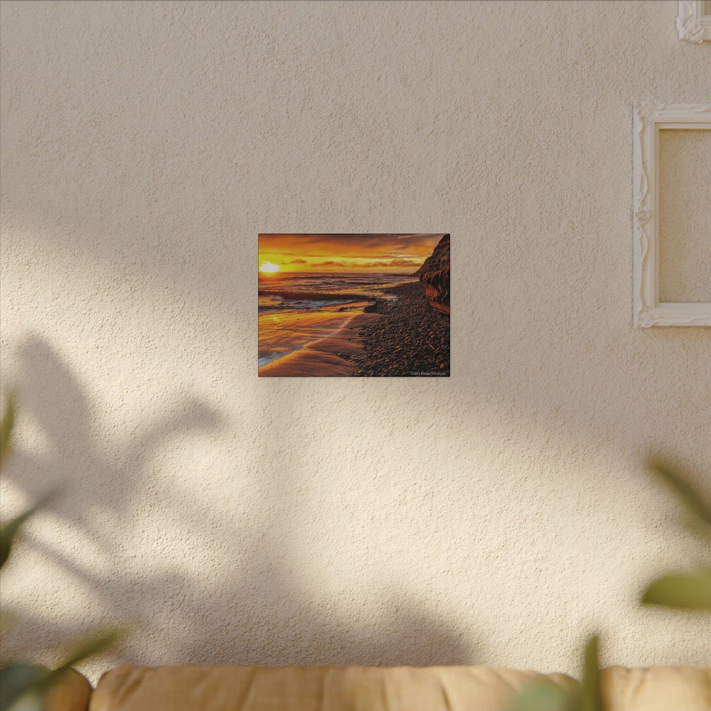 Swamis Vibe Encinitas California JSE Photograph #308 Swamis Reef Sunset Beach Canvas Art, Stretched Wall Decor, Coastal Home Decor, Ocean Sunset Artwork, Beach Lover Gift