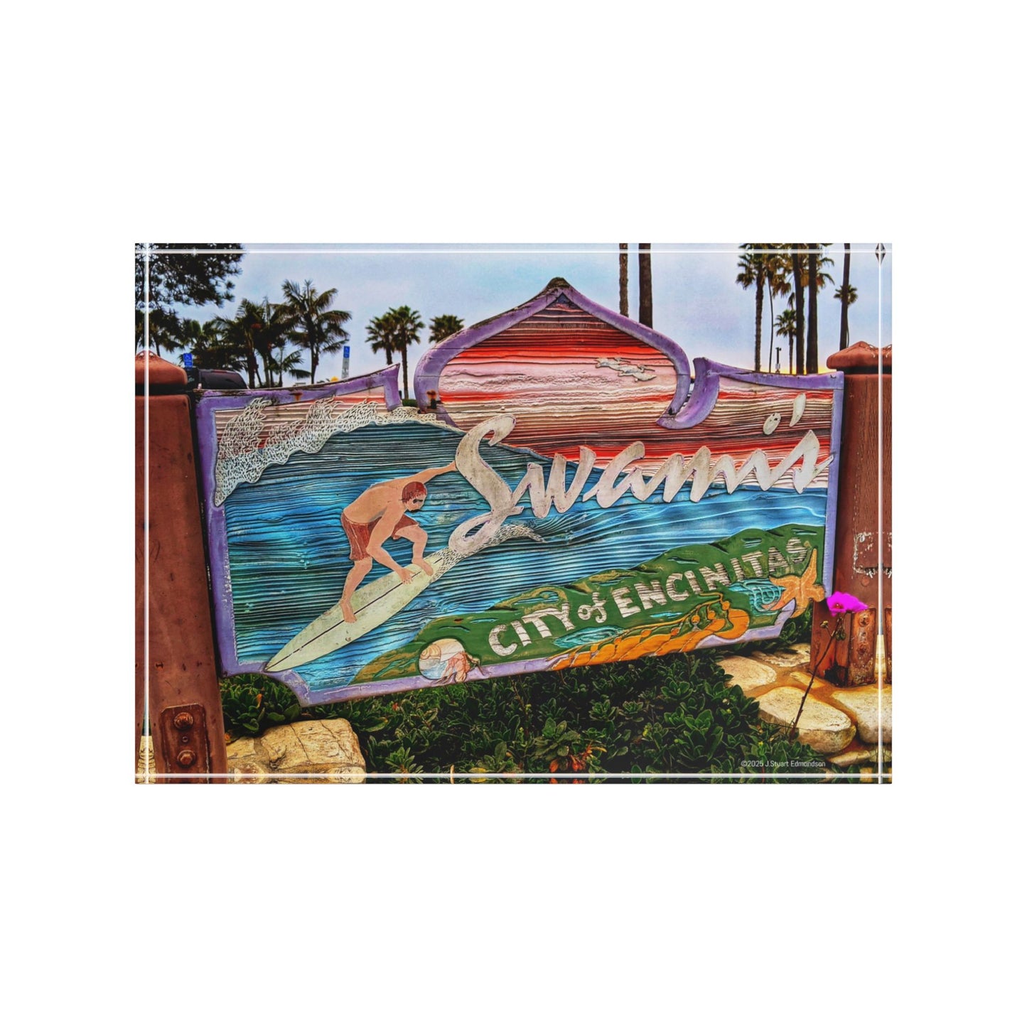 Swamis Vibe Surf and Sunsets 3D Photo Blocks - Swamis Park Sign #1201 Surfing Photo Block Decor - Coastal Home Decor, Beach Gift, Custom Wall Art, Ocean Theme