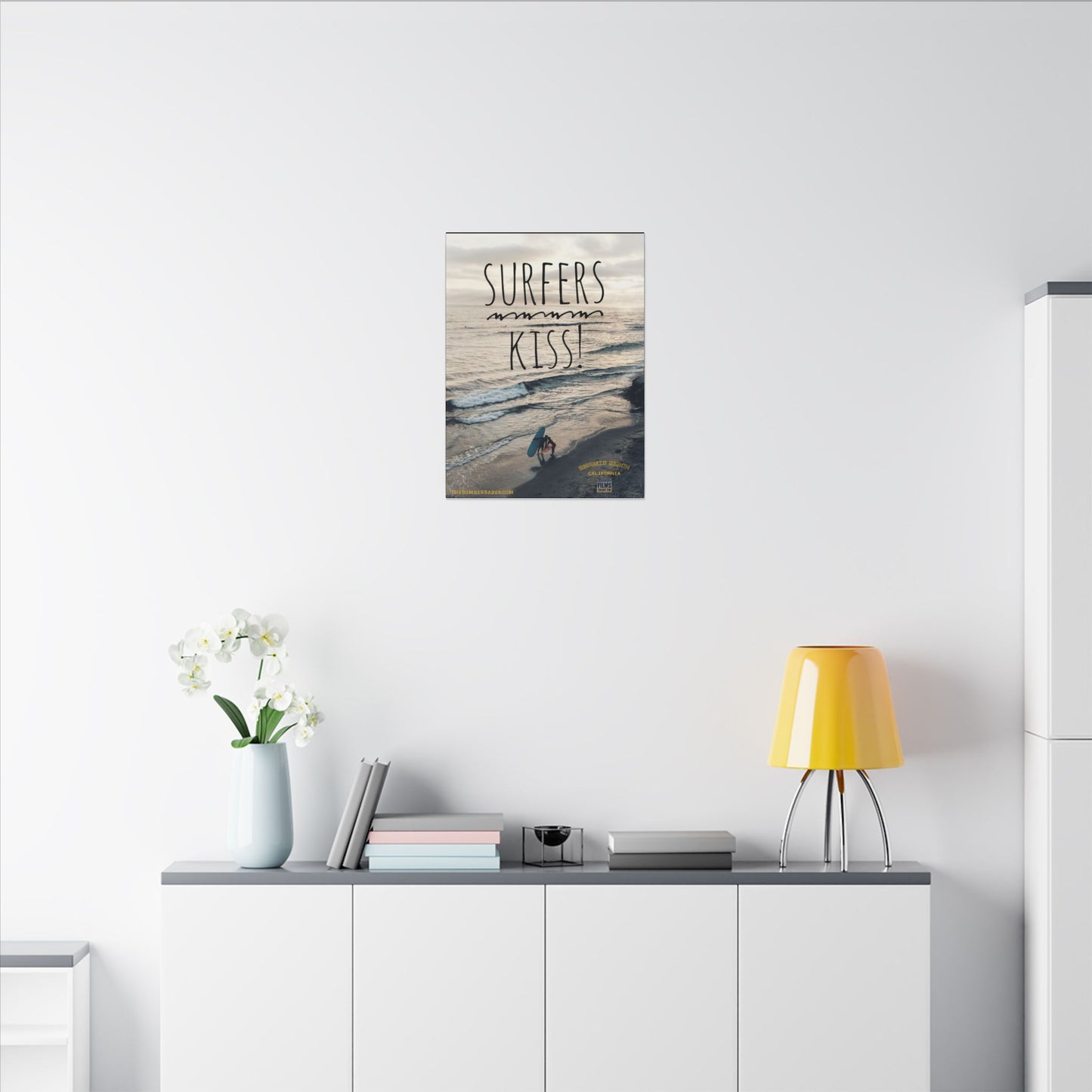 Swamis Vibe Encinitas California JSE Photograph #217 Surfers Kiss Ocean-Inspired Canvas Wall Art, Surf Decor, Beach Lover Gift, Coastal Home Decor, Matt Box Canvas