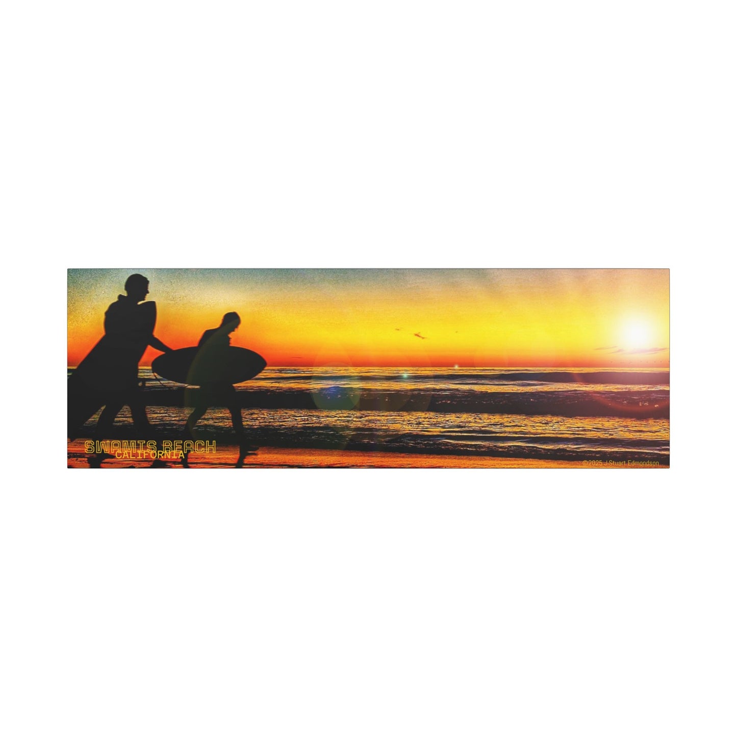 Swamis Vibe Encinitas California JSE Photograph #115 Spirited Swamis Surfers Sunset Sunset Surfing Matte Canvas Print, Surfer Wall Art, Beach Home Decor, Gift for Surf Lovers, Coastal Living, Ocean Art