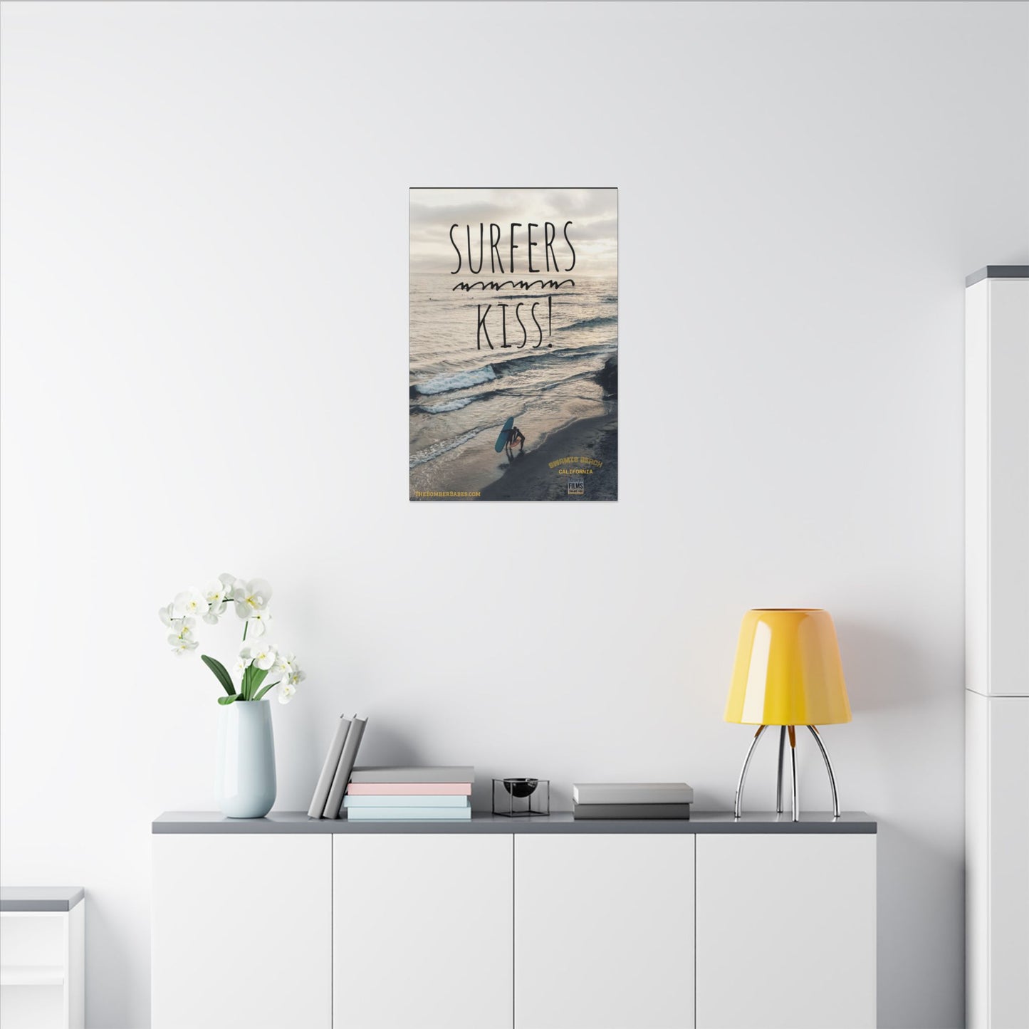 Swamis Vibe Encinitas California JSE Photograph #217 Surfers Kiss Ocean-Inspired Canvas Wall Art, Surf Decor, Beach Lover Gift, Coastal Home Decor, Matt Box Canvas