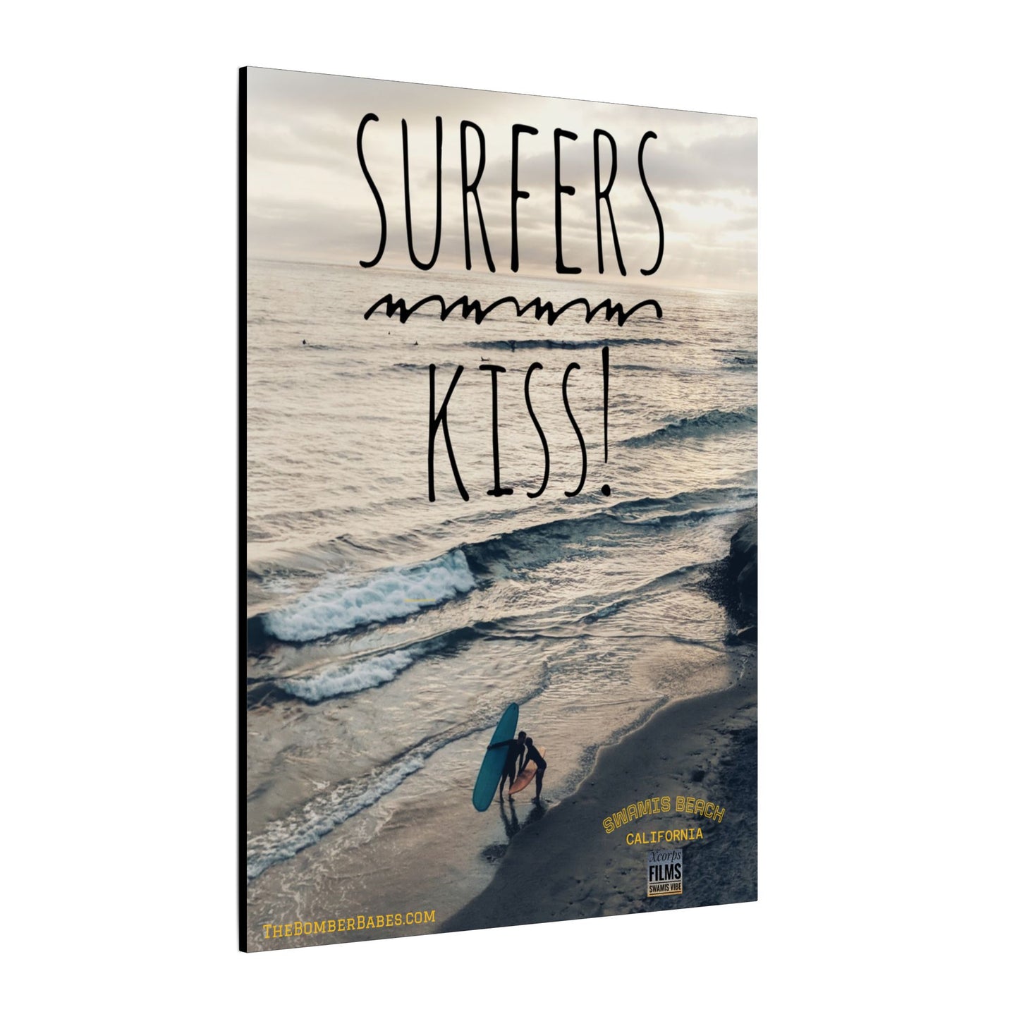 Swamis Vibe Encinitas California JSE Photograph #217 Surfers Kiss Ocean-Inspired Canvas Wall Art, Surf Decor, Beach Lover Gift, Coastal Home Decor, Matt Box Canvas