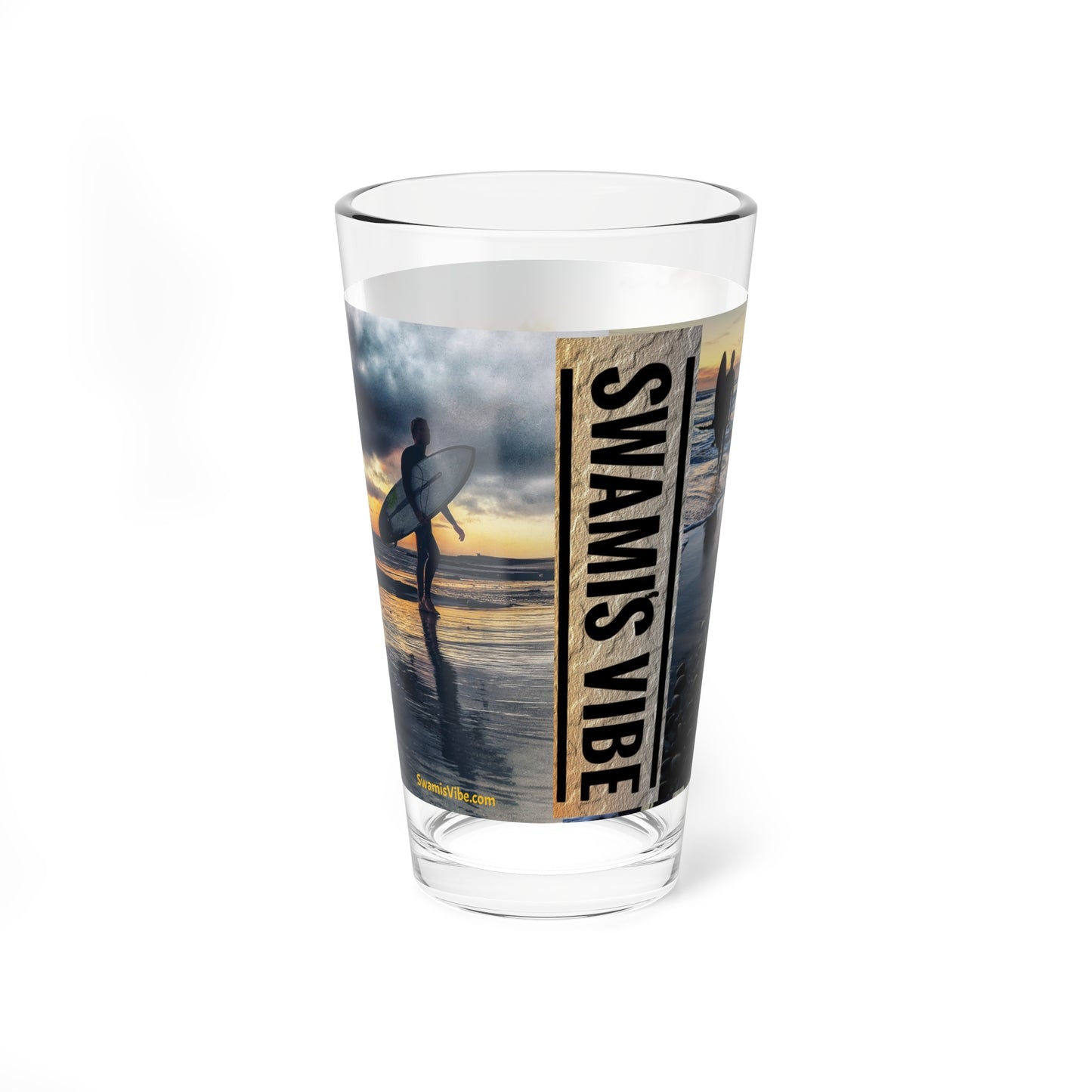 Swamis Vibe Encinitas California JSE Designs #1 Xcorps Films Swamis Vibe Mixing - Drinking Glass 16oz Mixing Glass - Swamis Vibe Glassware