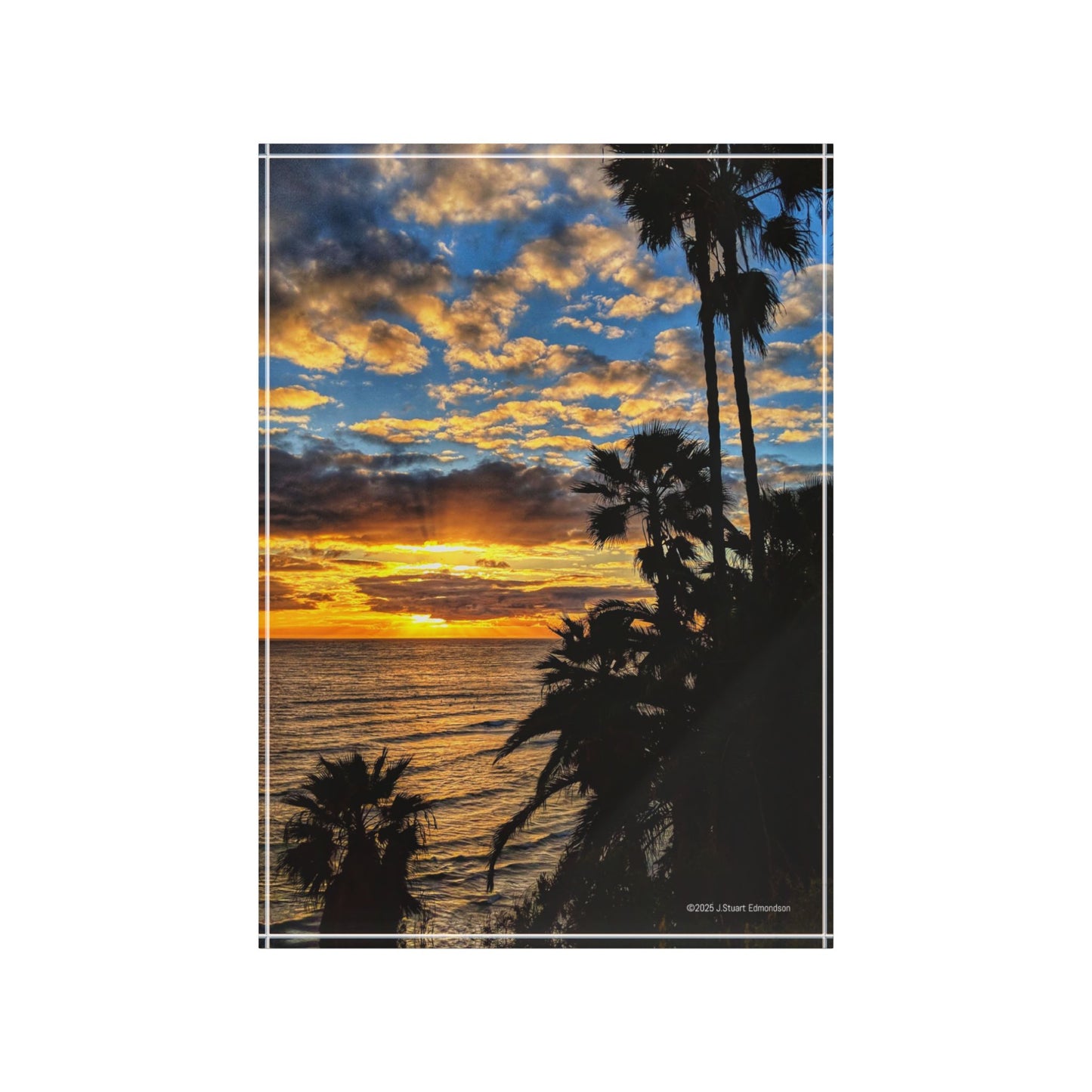 Swamis Vibe Surf and Sunsets Photo Series BIG Sunset #1 Sunset Photo Block - Decorative Home Décor, Gift for Nature Lovers, Personalized Art Display, Coastal Living, Modern Wall Art